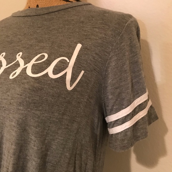 Ragdoll Front Tie Blessed Short Sleeve Tee-S - Picture 5 of 12